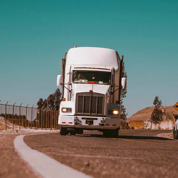 Semi truck driving down the highway in Edmonton